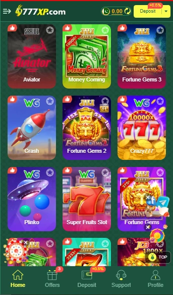 777 XP Game lobby – Play Teen Patti, Poker, Roulette, Slots, and more casino games