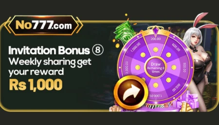 No777 Game invitation bonus banner – earn Rs 1000 weekly reward in Pakistan