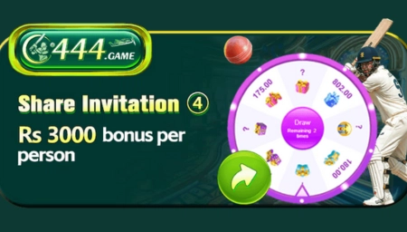 C444 Game invite banner – Earn 3000 PKR bonus by inviting friends