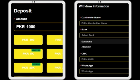 Aviator 7Bet Game deposit and withdrawal image showing JazzCash and EasyPaisa payment options in Pakistan