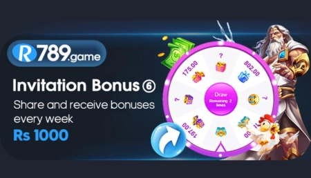 Invite friends and earn 100 PKR bonus on R789 Game