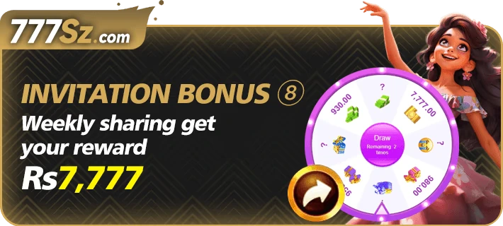 777SZ Game Invite and Earn 7777 PKR bonus banner