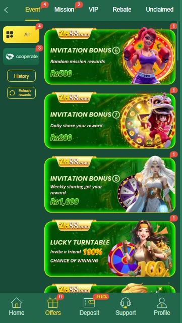 "ZH88 Game bonuses – Invitation rewards, lucky spin, daily and surprise gifts in Pakistan 2025"