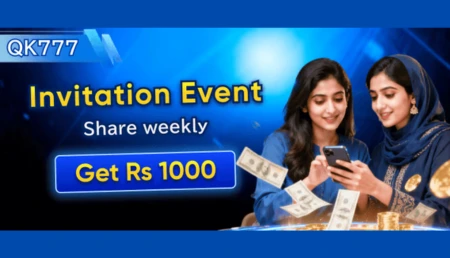 Invite friends to QK777 Game and earn 1000 bonus points instantly in Pakistan