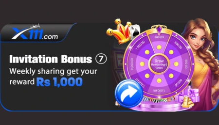 Invite friends and earn 1000 PKR bonus in X 111 Game Pakistan